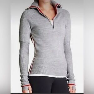 Athleta Skiline wool blend half zip sweater small